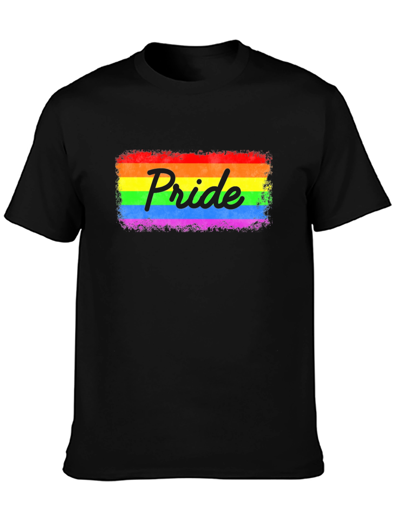 Pride Rainbow Graphic Black T-Shirt