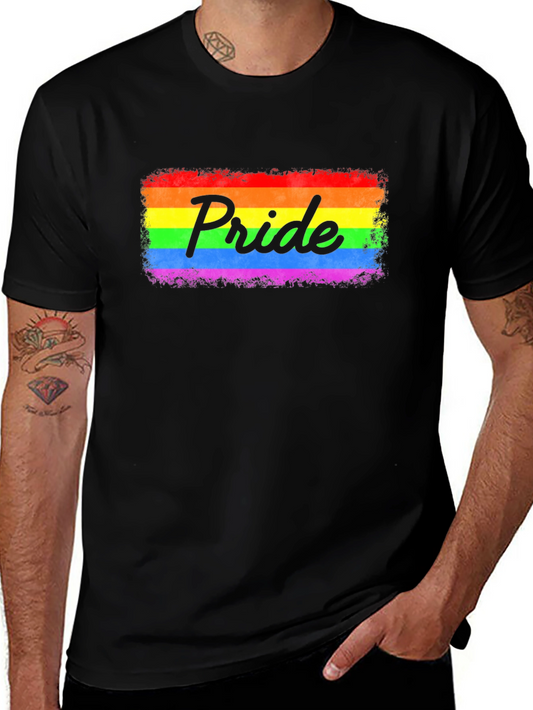 Pride Rainbow Graphic Black T-Shirt