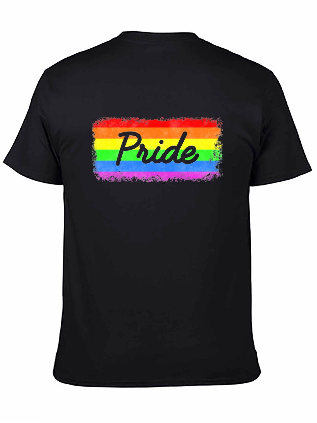 Pride Rainbow Graphic Black T-Shirt