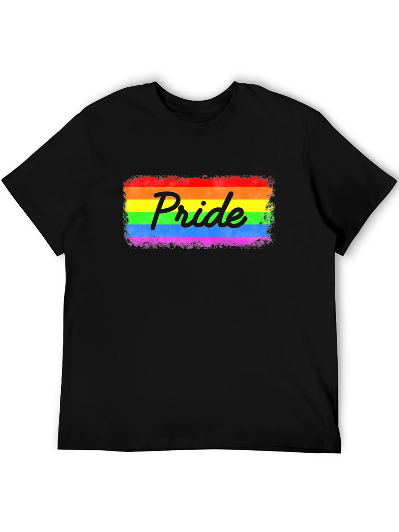 Pride Rainbow Graphic Black T-Shirt