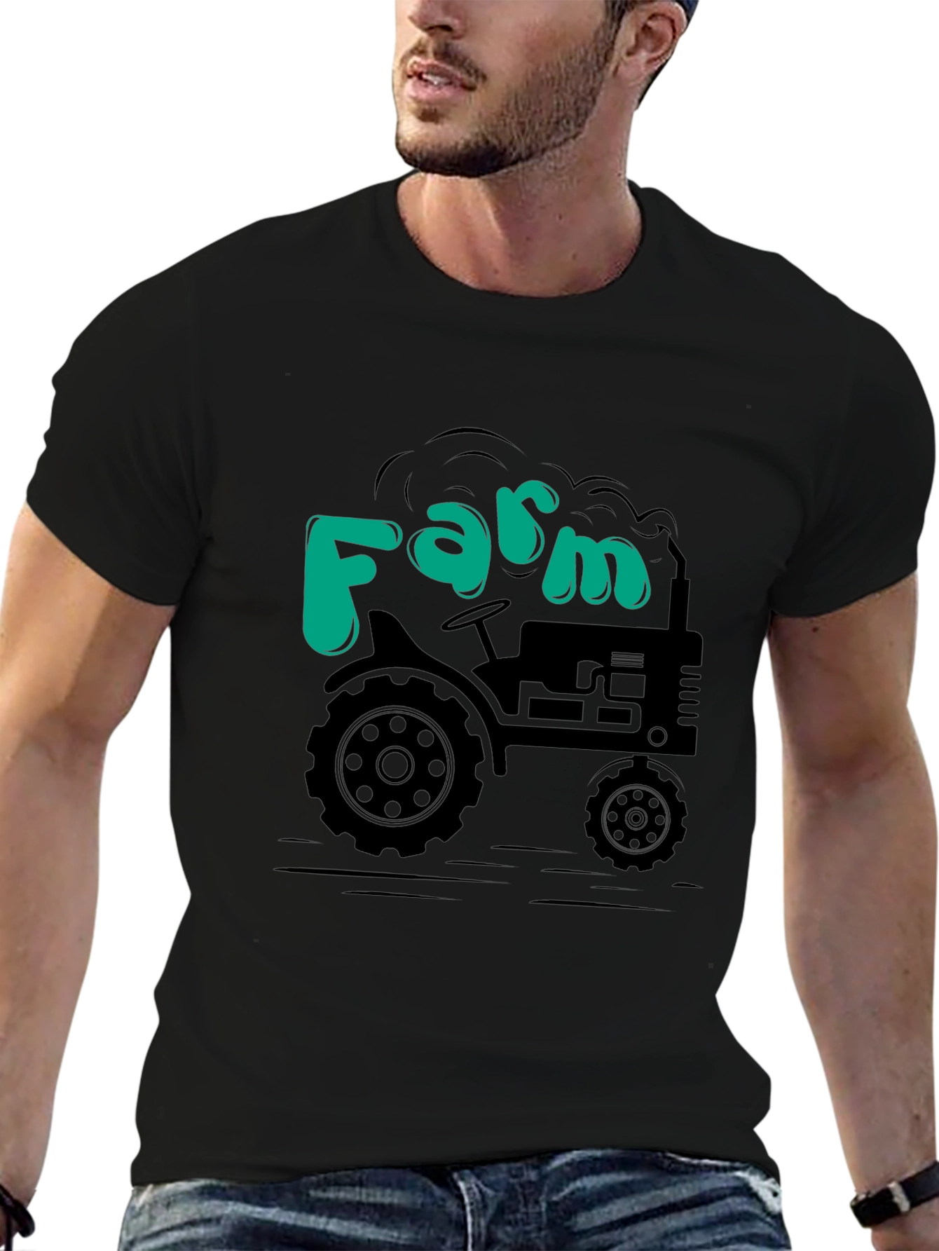 Farm Tractor T-Shirt - Black