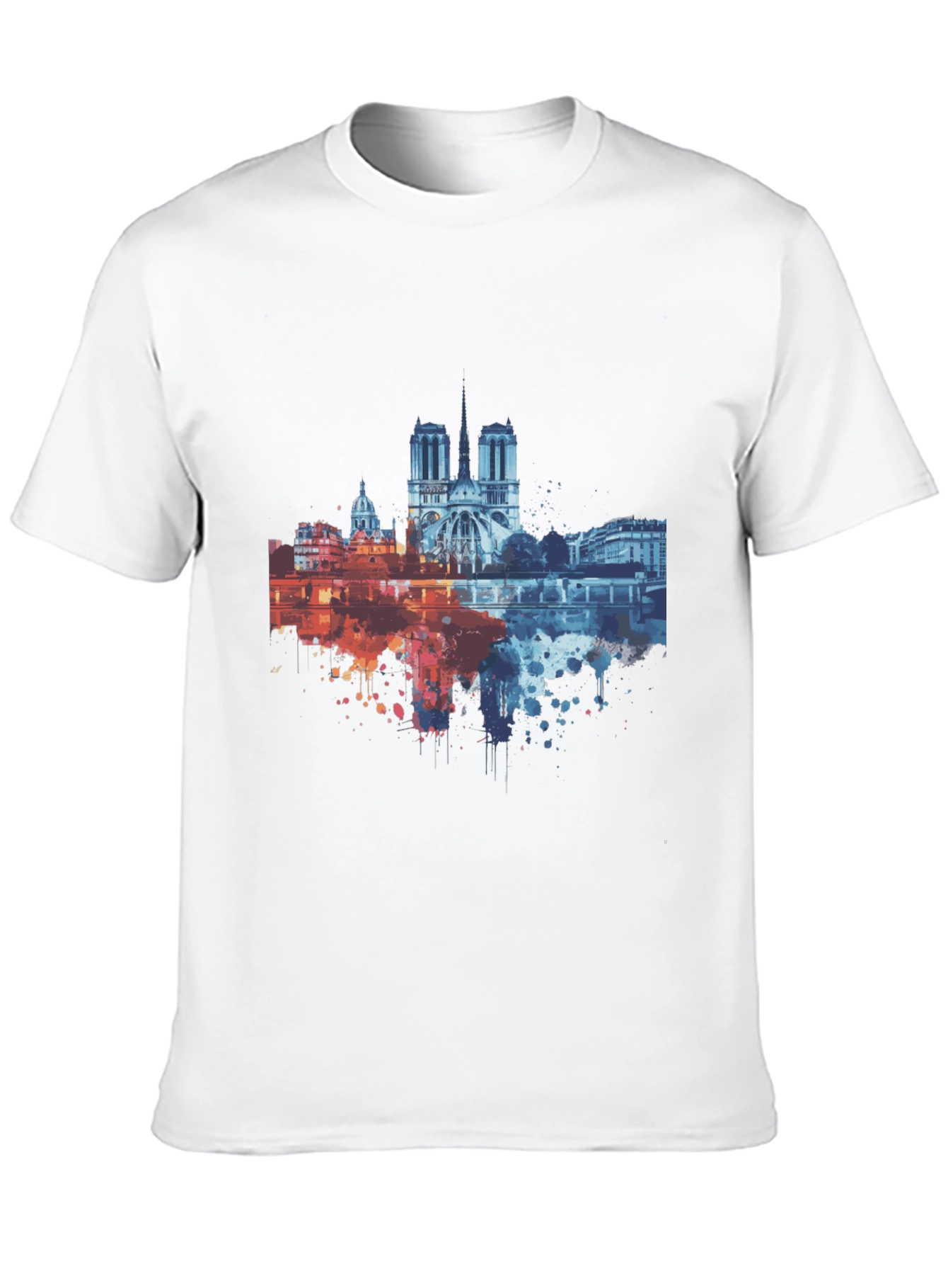 Paris Skyline Graphic Tee - Mens Black T-Shirt