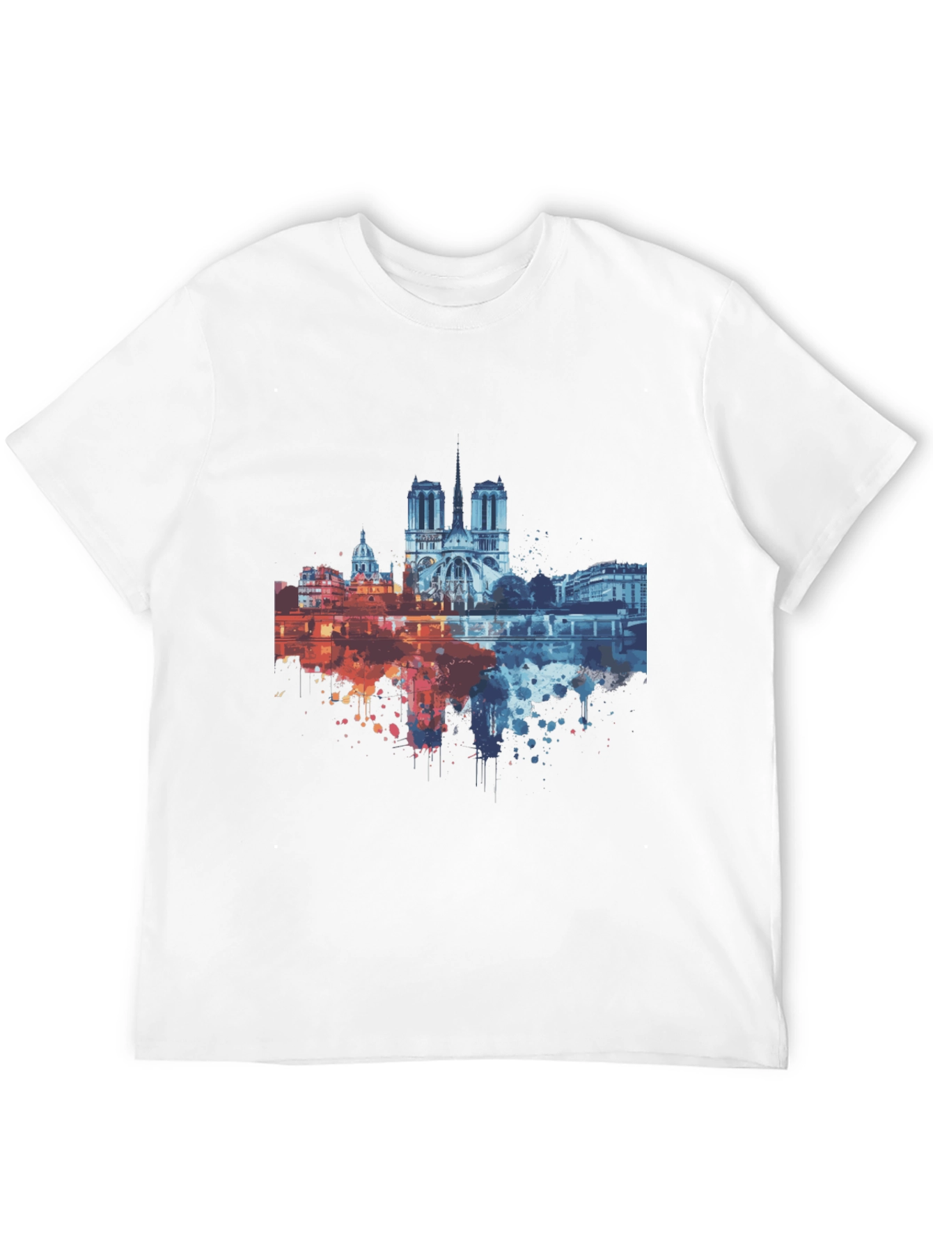 Paris Skyline Graphic Tee - Mens Black T-Shirt