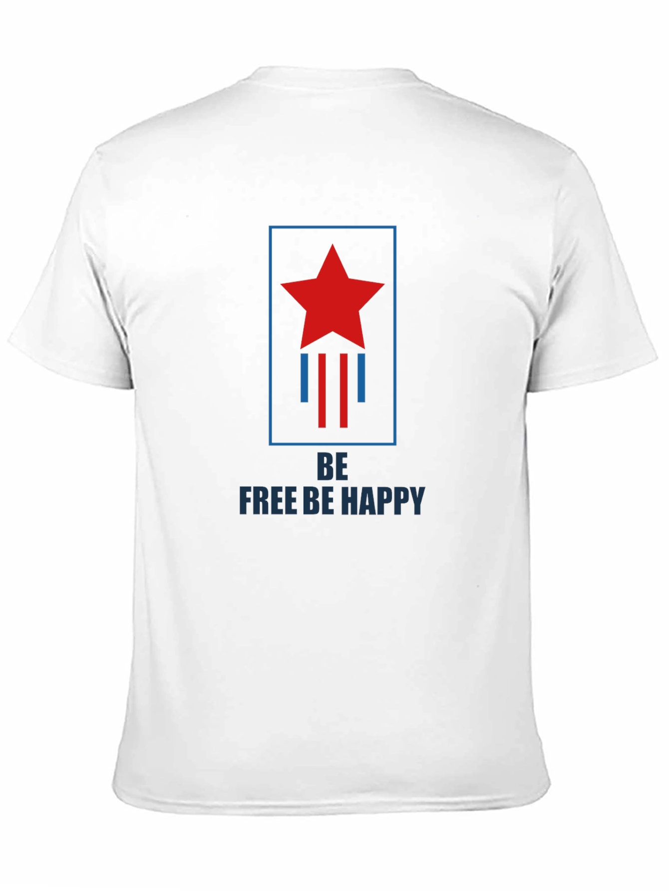 Be Free Be Happy Graphic Print Crew Neck T-Shirt