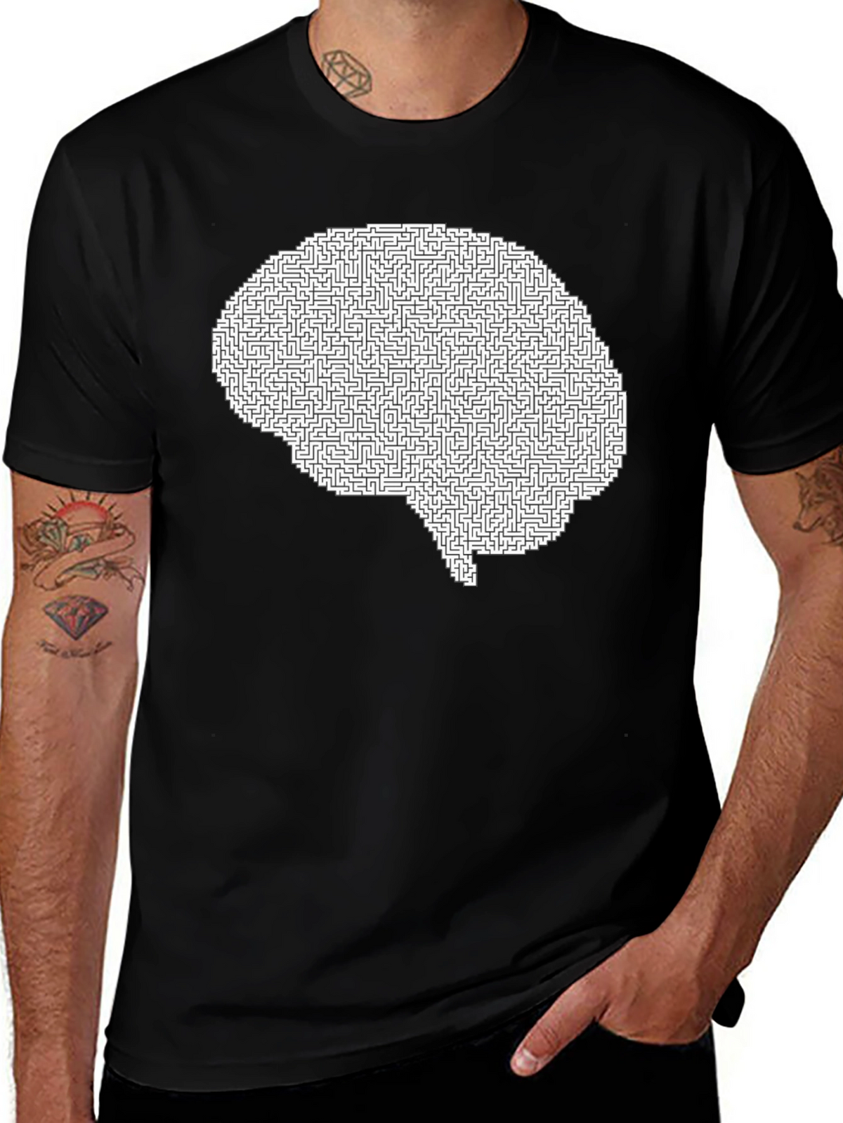 Brain Maze T-Shirt - Intellectual Puzzle Design