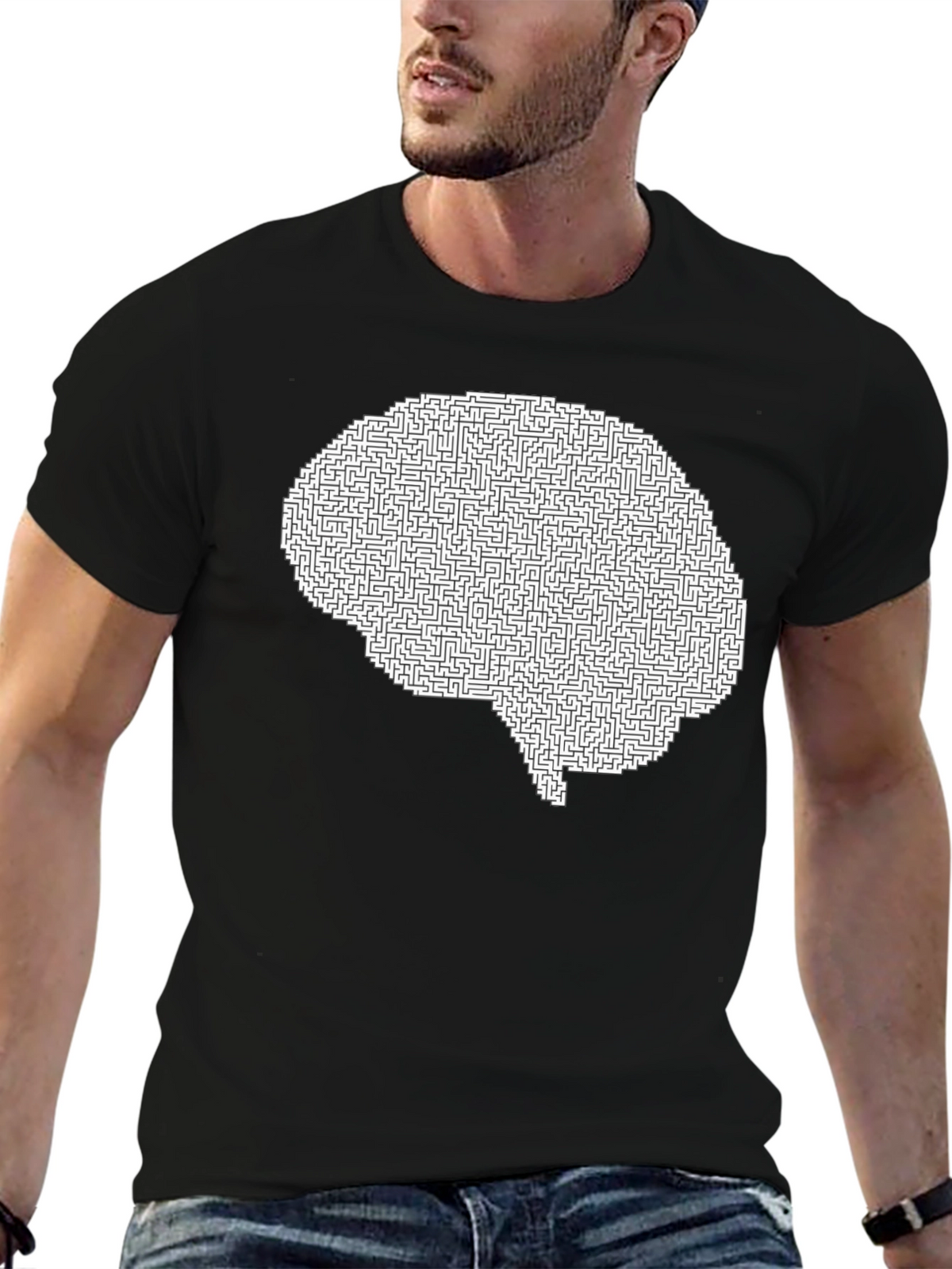Brain Maze T-Shirt - Intellectual Puzzle Design