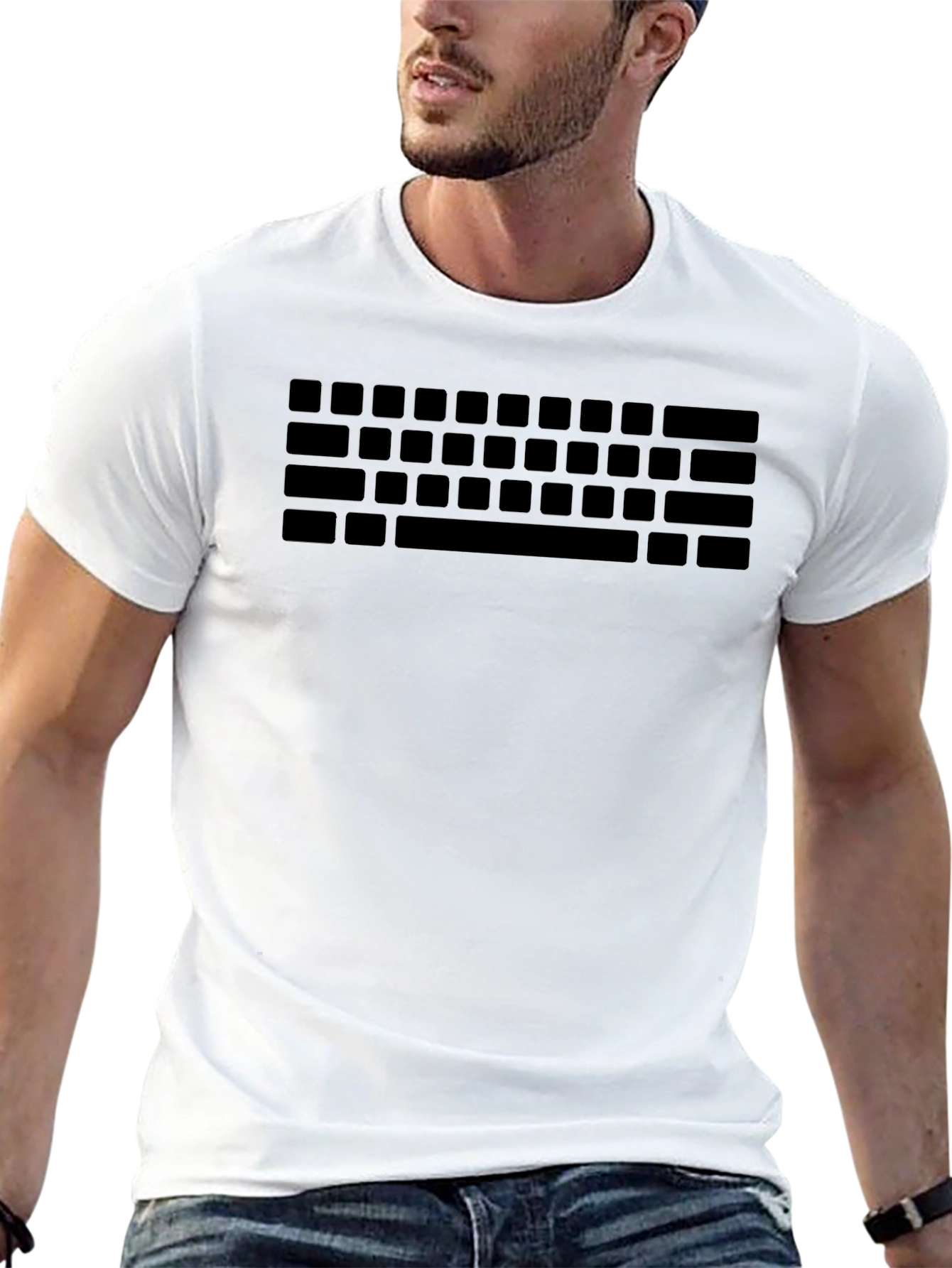 Keyboard Print T-Shirt - Gamer Style Tee