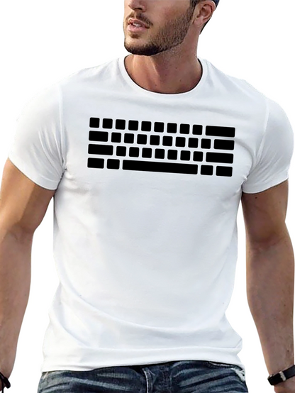 Keyboard Print T-Shirt - Gamer Style Tee