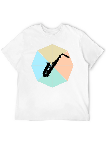 Saxophone Graphic Tee - Musical Instrument Print