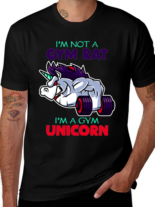 Gym Unicorn Graphic T-Shirt - Workout Motivation Tee