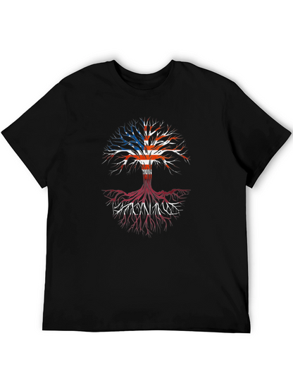 USA Roots Tree Graphic T-Shirt