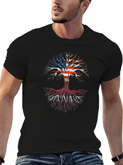 USA Roots Tree Graphic T-Shirt