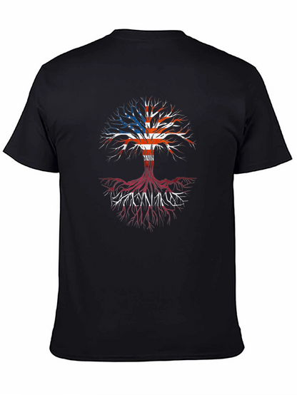 USA Roots Tree Graphic T-Shirt