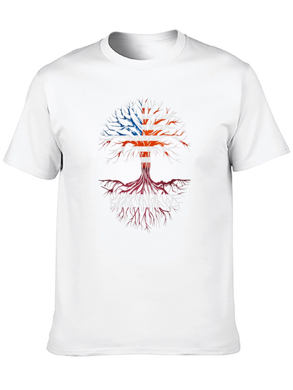 USA Roots Tree Graphic T-Shirt