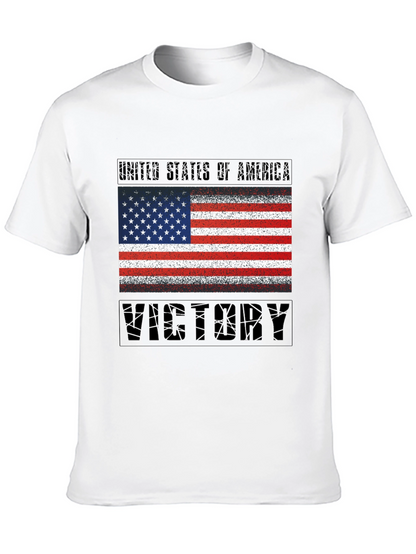 USA Flag Victory T-Shirt - Patriotic Graphic Tee