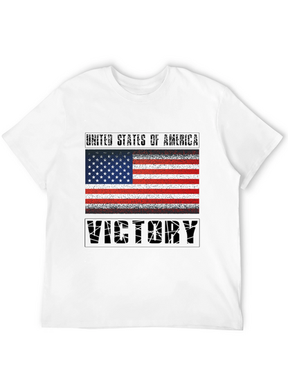 USA Flag Victory T-Shirt - Patriotic Graphic Tee