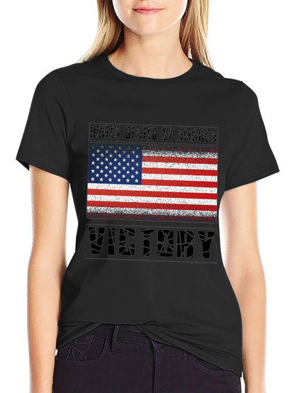 USA Flag Victory T-Shirt - Patriotic Graphic Tee