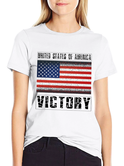 USA Flag Victory T-Shirt - Patriotic Graphic Tee