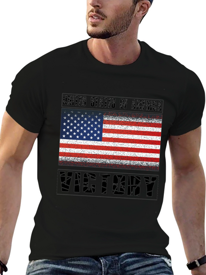USA Flag Victory T-Shirt - Patriotic Graphic Tee