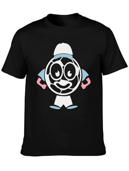 Cartoon Soccer Ball Graphic Tee