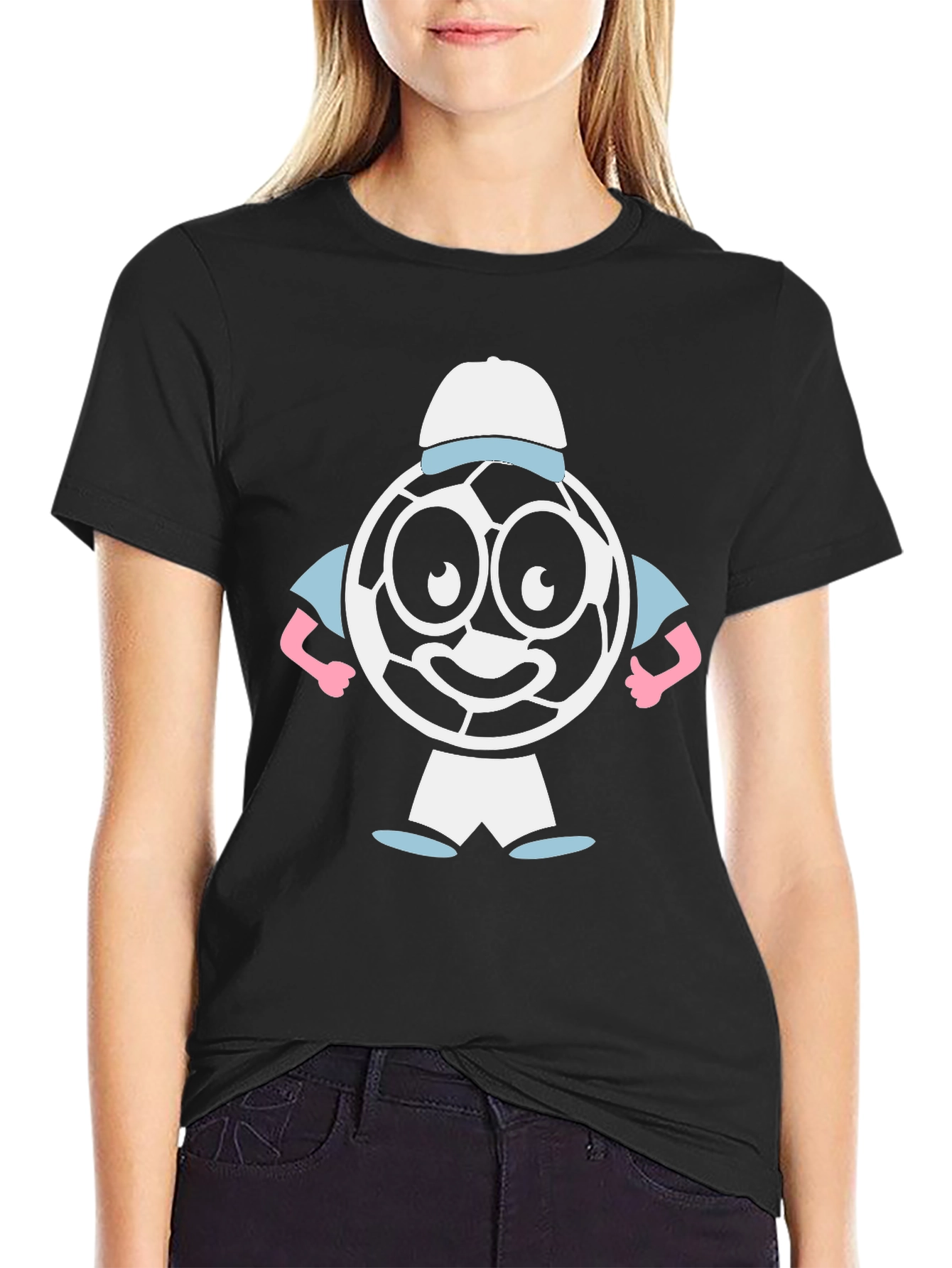Cartoon Soccer Ball Graphic Tee