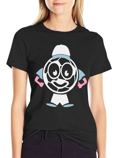Cartoon Soccer Ball Graphic Tee