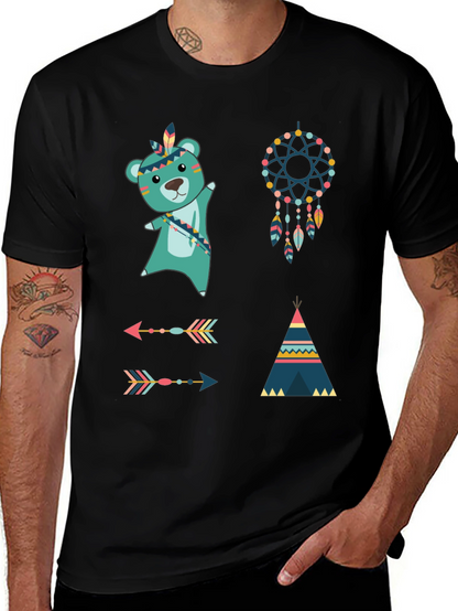 Native American T-Shirt: Bear Dreamcatcher Arrows Tee