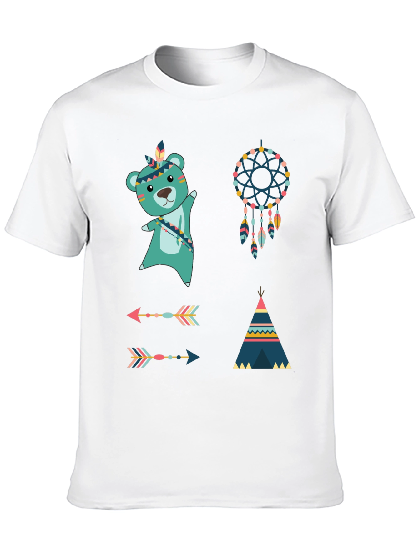 Native American T-Shirt: Bear Dreamcatcher Arrows Tee