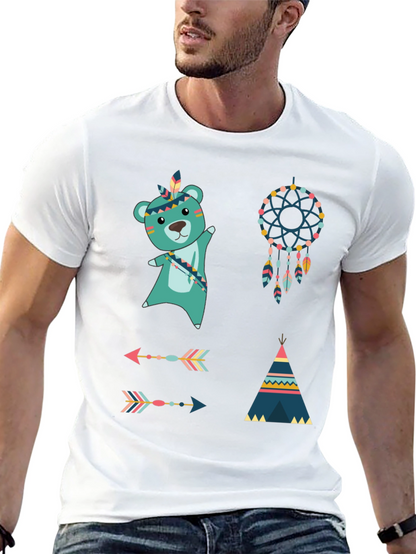 Native American T-Shirt: Bear Dreamcatcher Arrows Tee