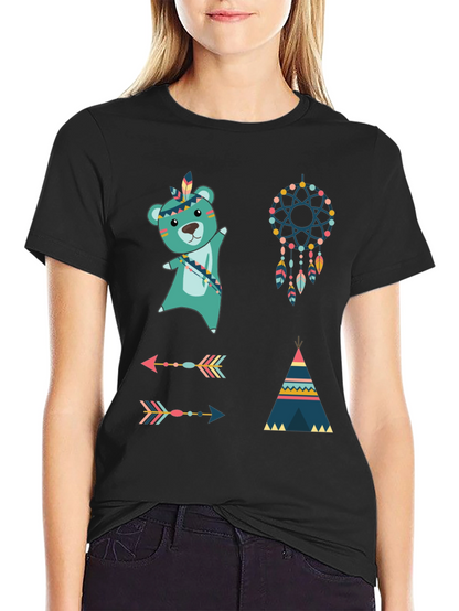 Native American T-Shirt: Bear Dreamcatcher Arrows Tee