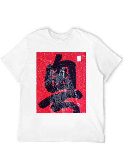 Graphic Tee: Samurai Warrior on Red Print