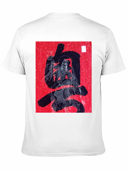 Graphic Tee: Samurai Warrior on Red Print