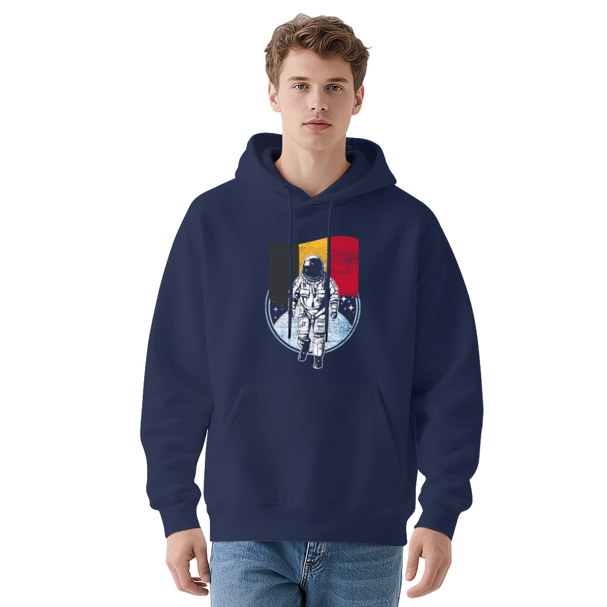 Unisex Graphic Hoodie - Distressed Illustration Astronaut
