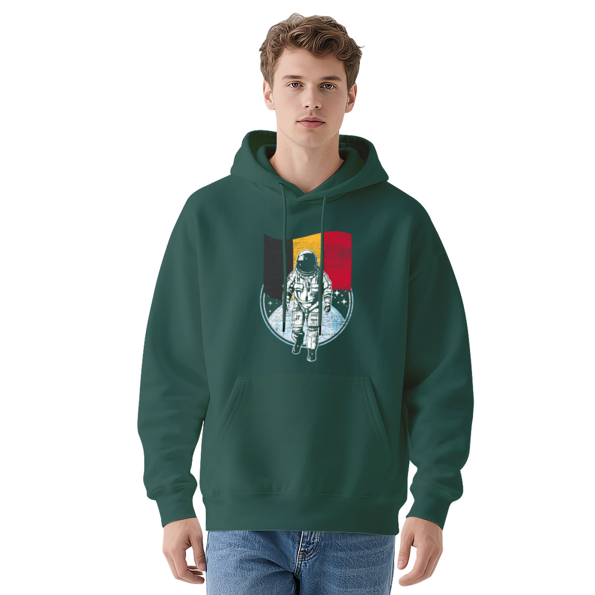 Unisex Graphic Hoodie - Distressed Illustration Astronaut