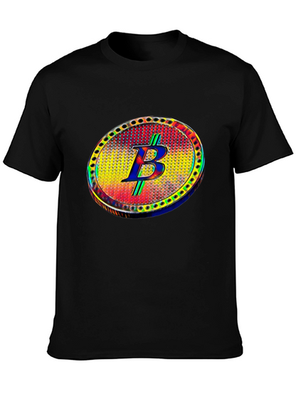 Bitcoin B T-Shirt Crypto Cryptocurrency Black Tee