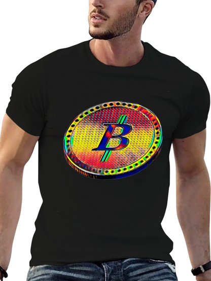 Bitcoin B T-Shirt Crypto Cryptocurrency Black Tee