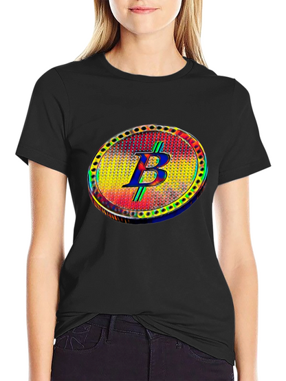 Bitcoin B T-Shirt Crypto Cryptocurrency Black Tee