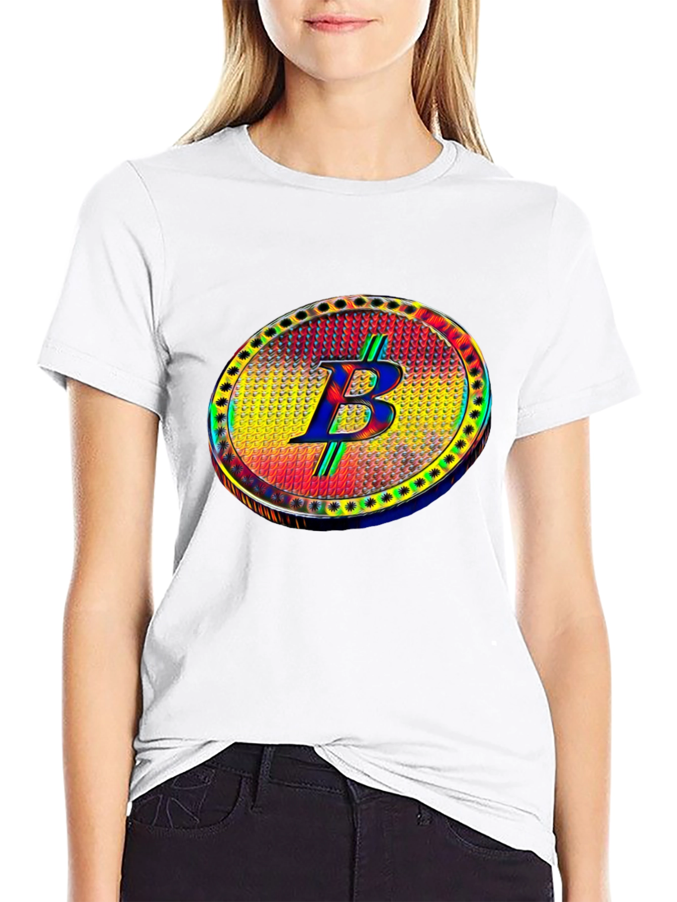 Bitcoin B T-Shirt Crypto Cryptocurrency Black Tee