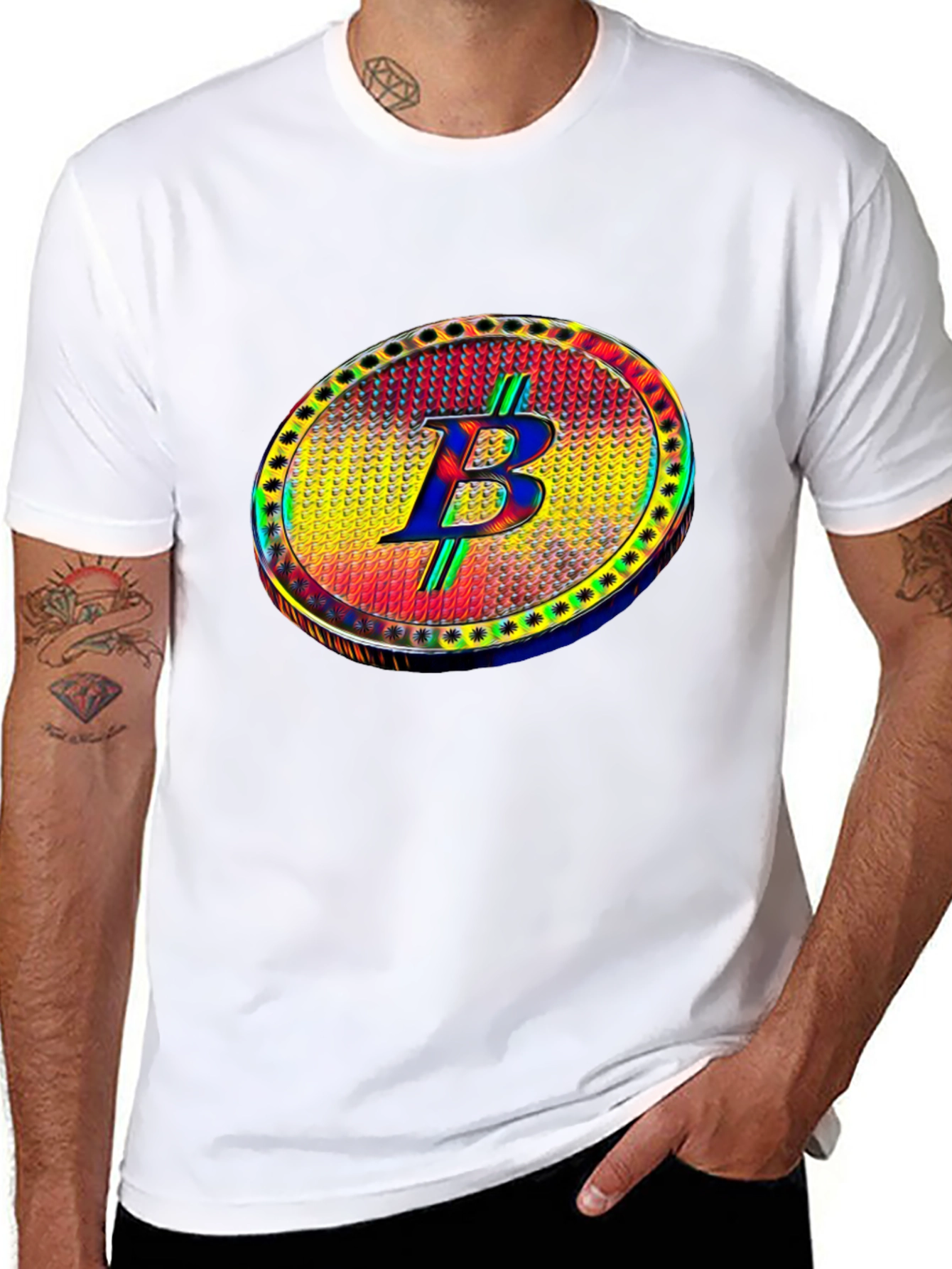 Bitcoin B T-Shirt Crypto Cryptocurrency Black Tee