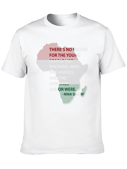 Black T-Shirt Nina Simone Quote Pan-African Flag Africa Shape