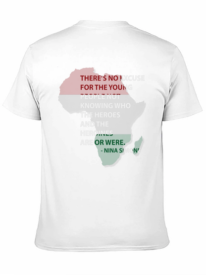 Black T-Shirt Nina Simone Quote Pan-African Flag Africa Shape