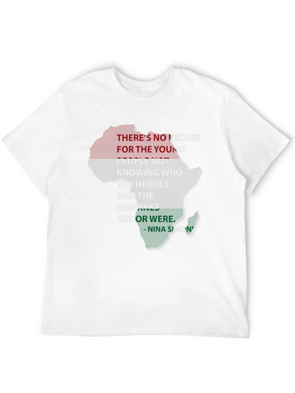 Black T-Shirt Nina Simone Quote Pan-African Flag Africa Shape
