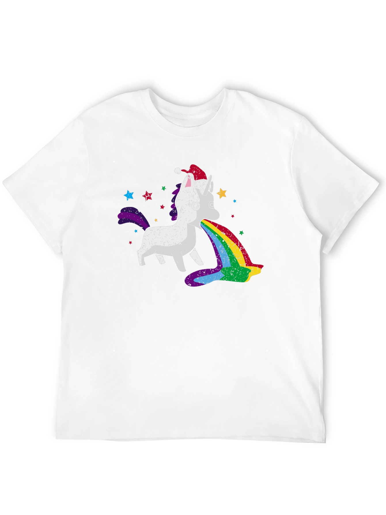 Unicorn Rainbow Puke Christmas T-Shirt