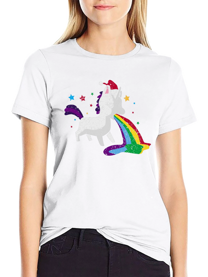 Unicorn Rainbow Puke Christmas T-Shirt
