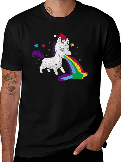 Unicorn Rainbow Puke Christmas T-Shirt