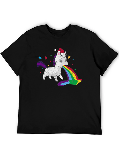 Unicorn Rainbow Puke Christmas T-Shirt
