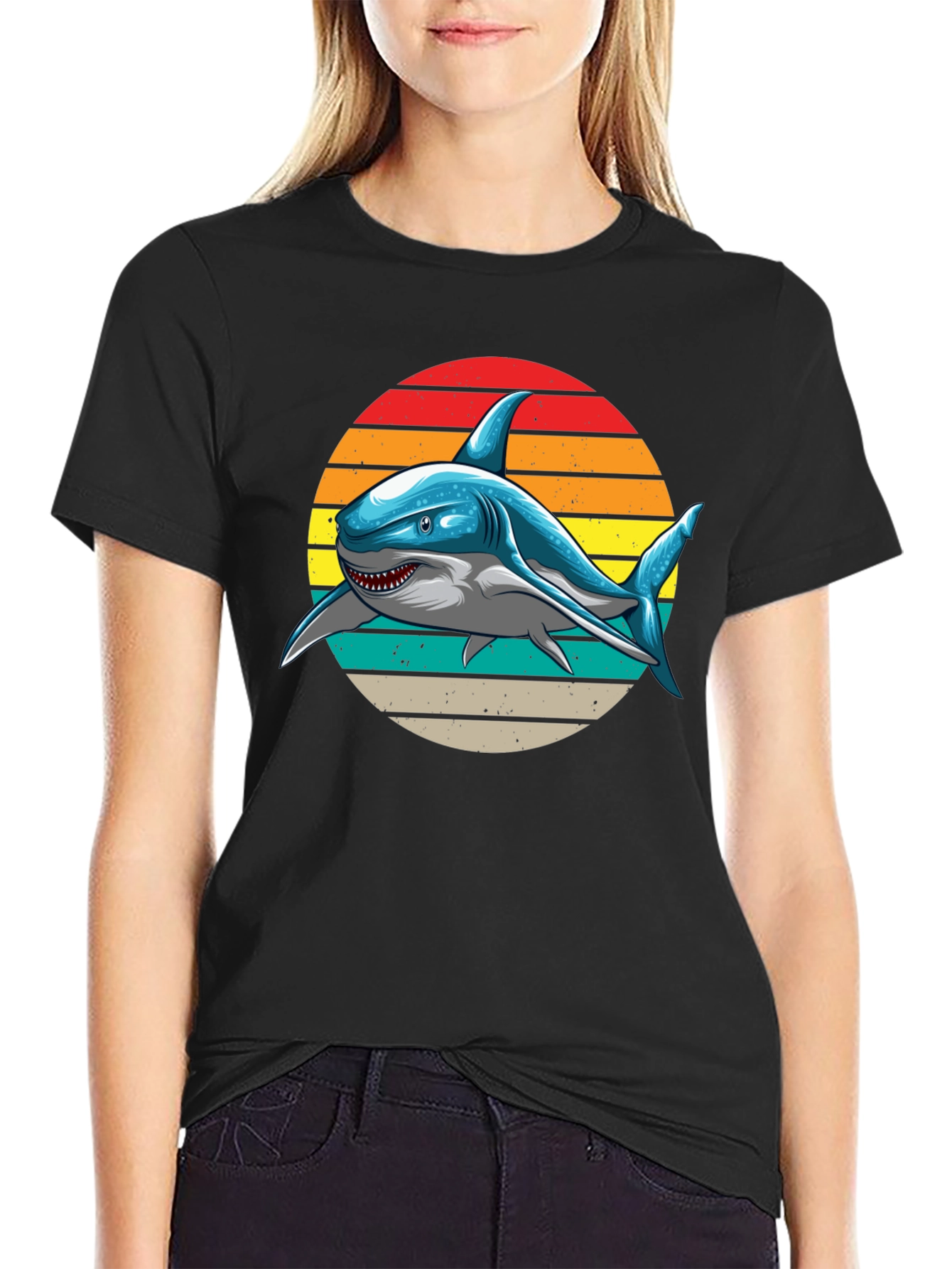 Retro Shark Graphic T-Shirt -  Unique Design!