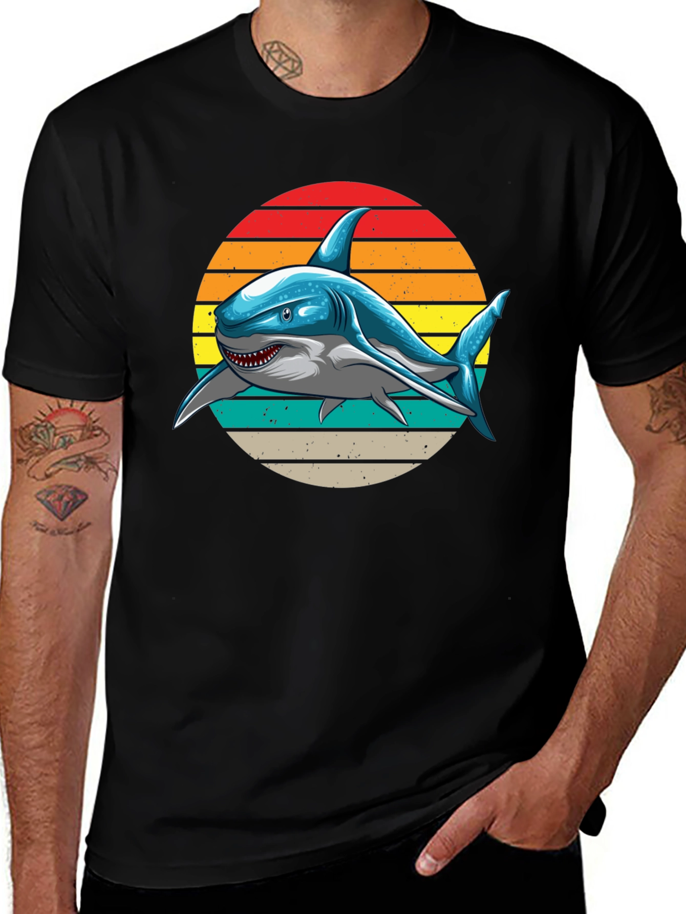 Retro Shark Graphic T-Shirt -  Unique Design!