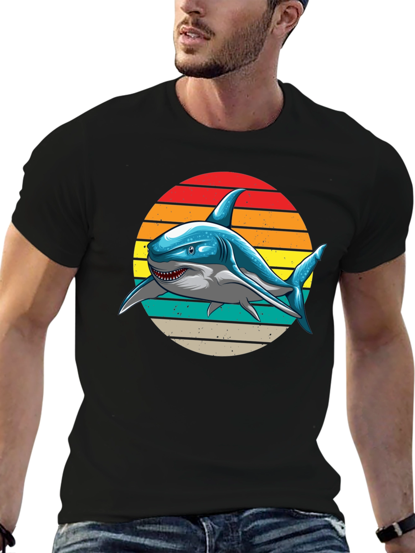 Retro Shark Graphic T-Shirt -  Unique Design!