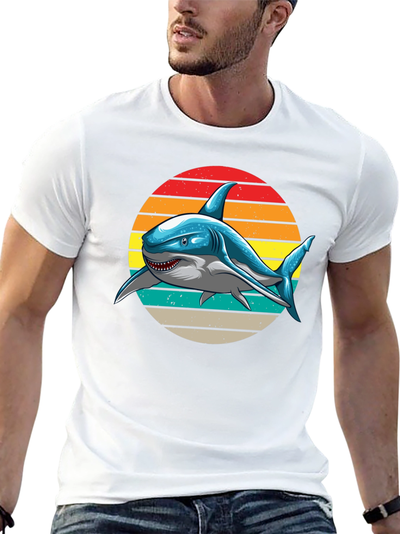 Retro Shark Graphic T-Shirt -  Unique Design!